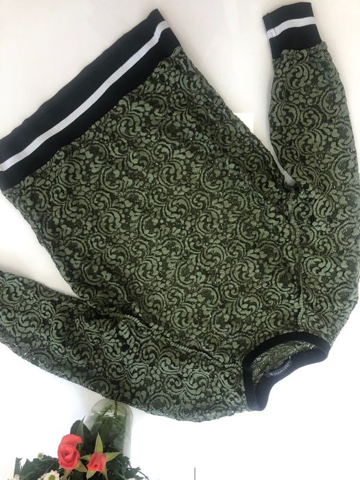 Zara bluza bluzka zielona koronkowa S jak nowa