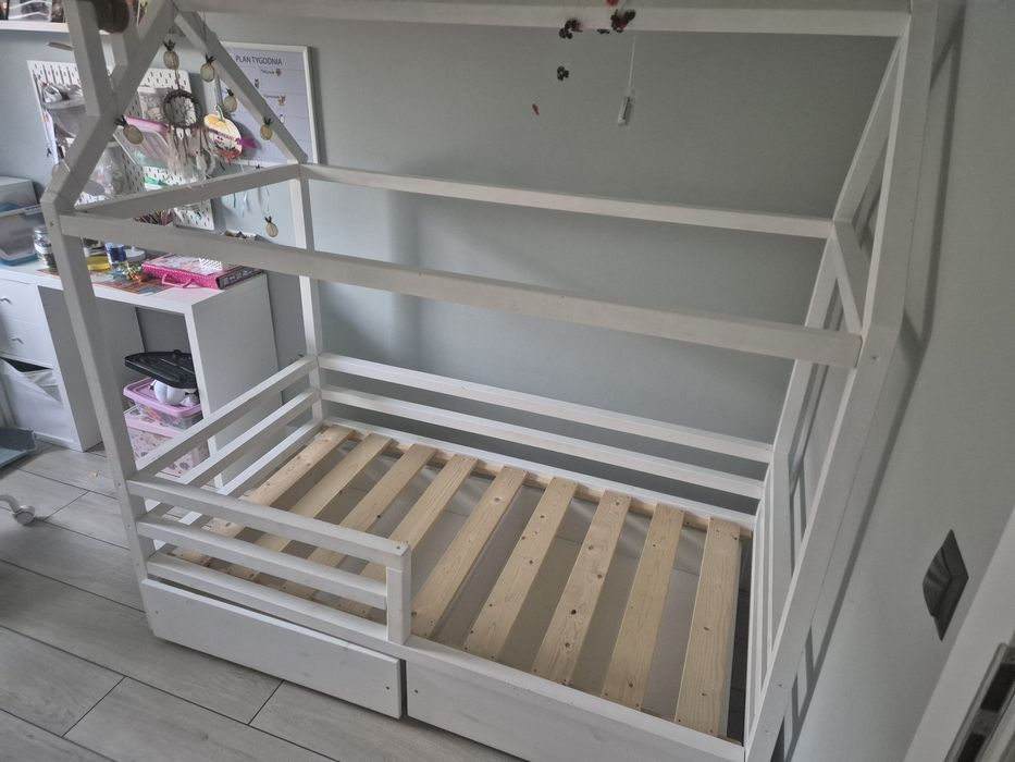 Łóżeczko drewniane domek 90x170cm