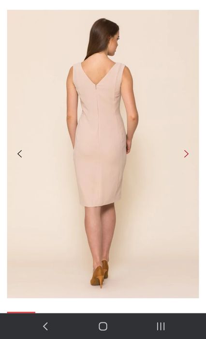 Beżowa sukienka na chrzciny lub wesele Vissavi rozm 44