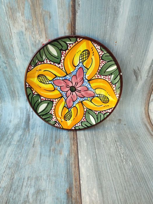 Ceramiczny talerz dekoracyjny - vintage - design