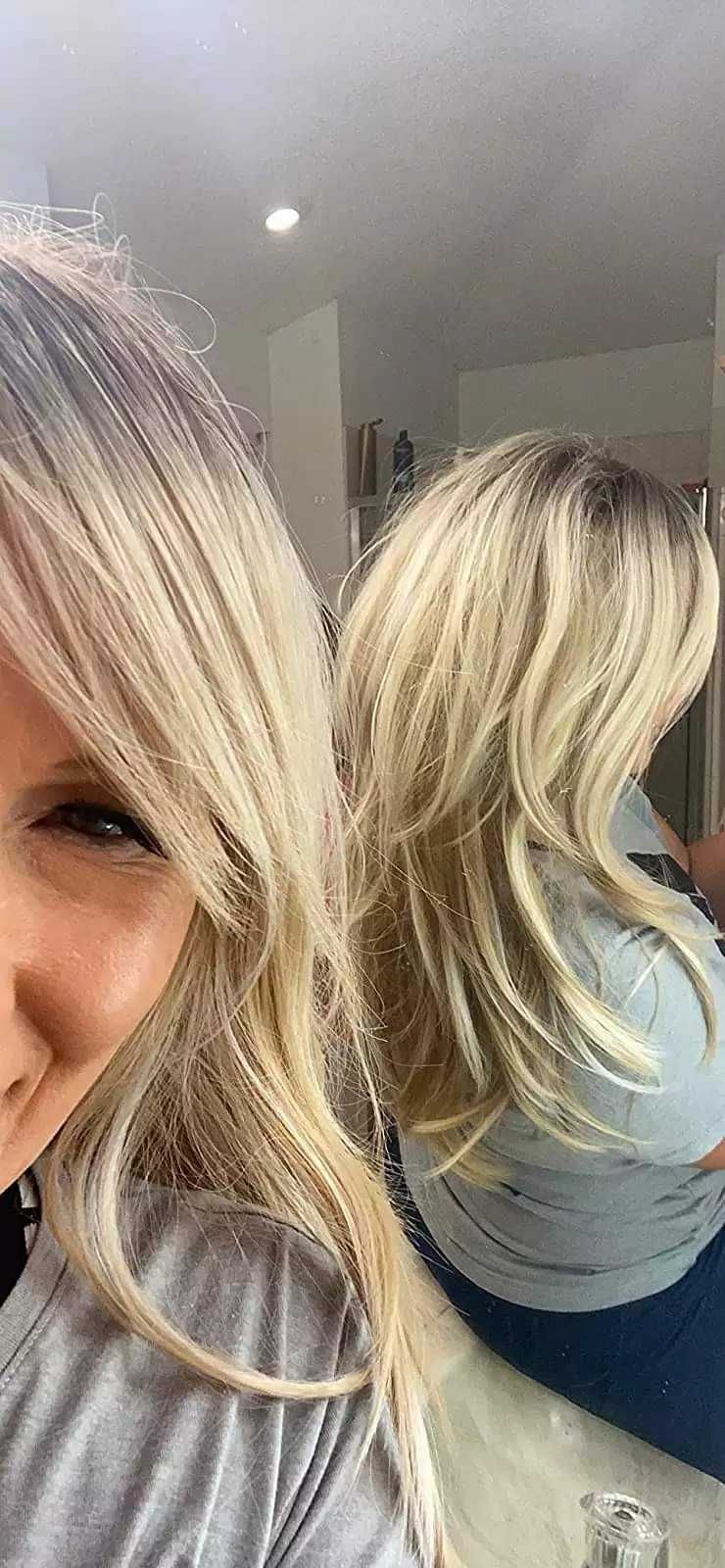 Peruka blond cieniowana refleksy ombre na co dzień