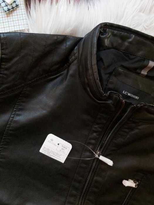 Куртка мужская, демисезонная кожаная, новая, XL, XXL, XXXL