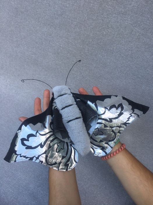 Интерьерная текстильная бабочка мотылек. Арт-текстиль бабочка