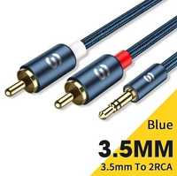 Аудіокабель ESSAGER jack 3.5 мм 2RCA(500см)