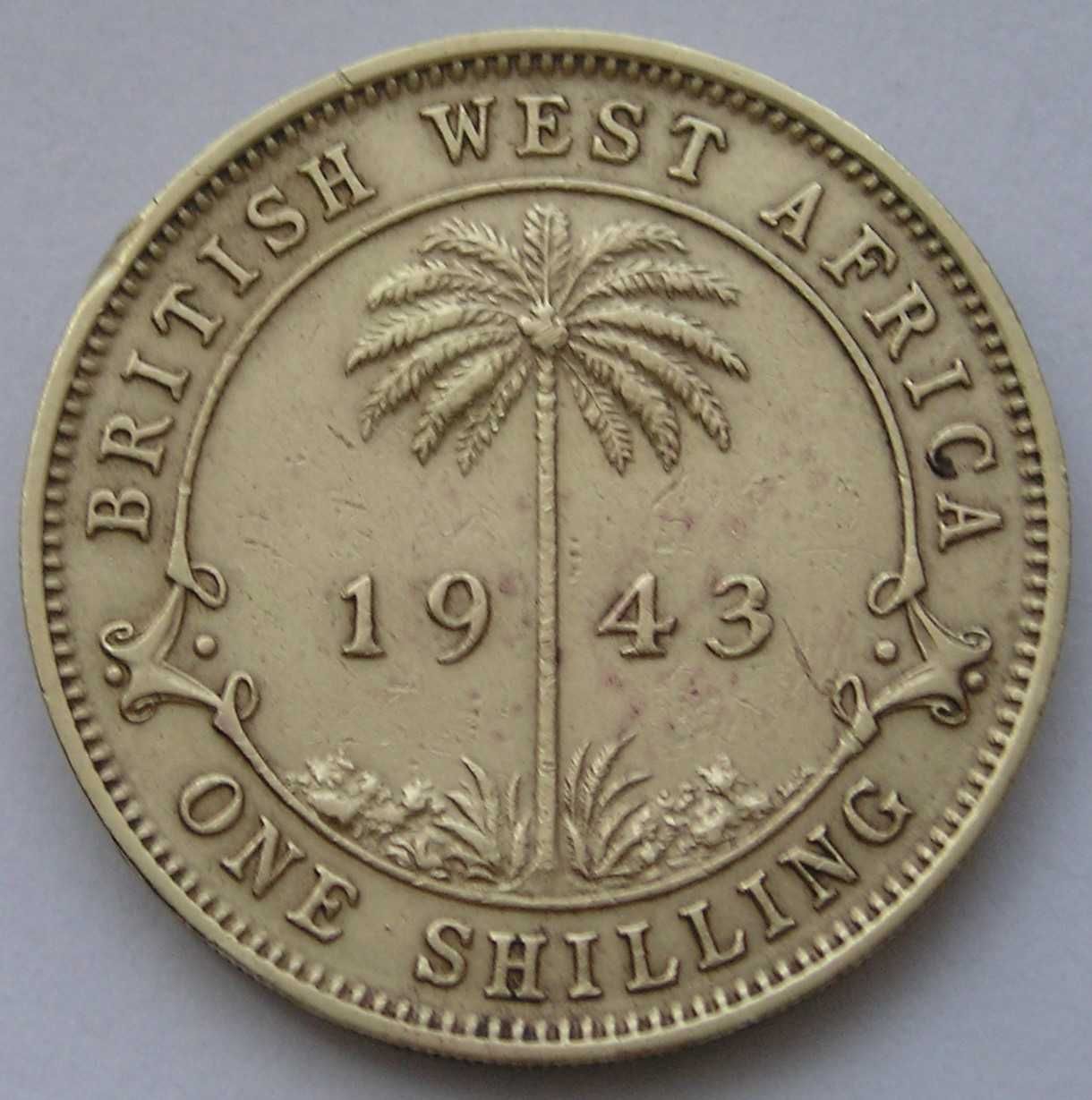 Brytyjska Afryka Zachodnia 1 shilling 1943 - palma