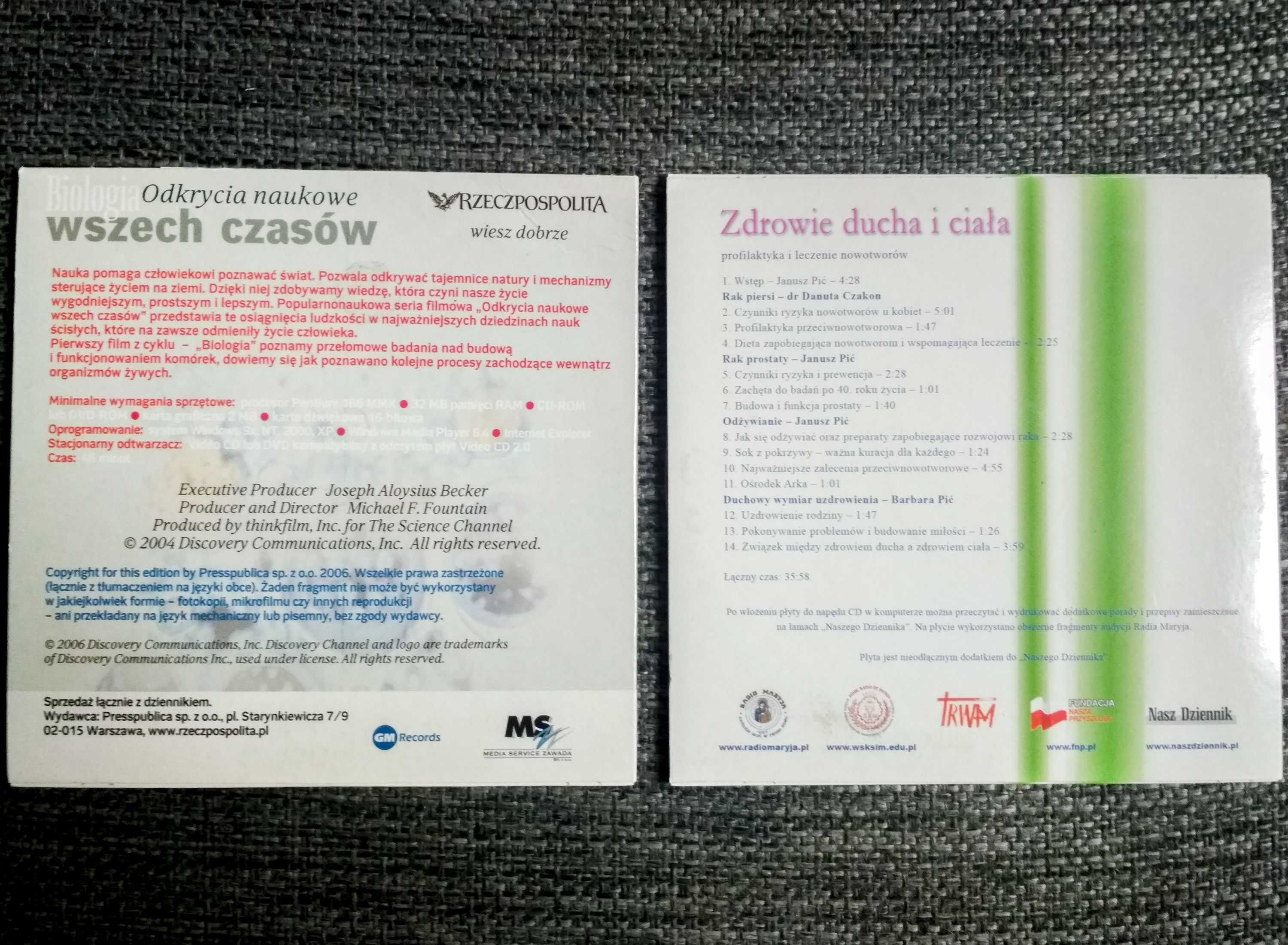 Zdrowie ducha i ciała • Biologia. Odkrycia naukowe (2 CD)