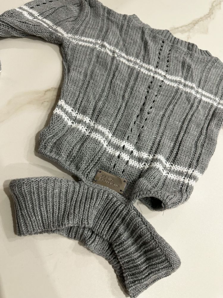 Szary krótki sweter sweterek rozmiar XS