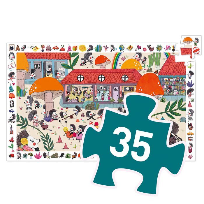 Puzzle obserwacja Szkoła jeży 35 el Djeco