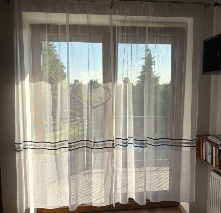 Firana pokojowa biała tiulowa wys. 215 cm