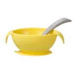 Silikonowa miseczka z przyssawką i łyżeczką, Lemon Sherbet, b.box
