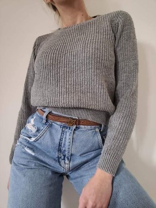 Szary sweter crop top Vero Moda