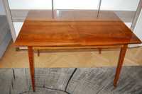 Stół drewniany, rozkładany, odkręcane nogi-113x76,5/155,5x 76,5 cm PRL