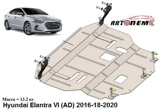 Захист двигуна Hyundai Creta Elantra Equus Genesis Getz Grand Santa Fe