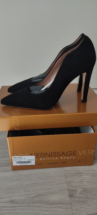 Sapato feminino italiano preto da Vernissage (38)