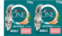 PURINA ONE 2 x ŁOSOŚ, każda paczka po 750 g.