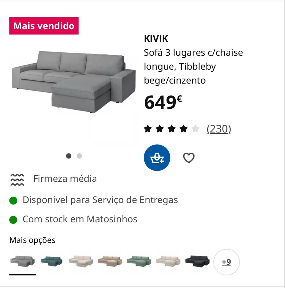 Vendo Sofa Kivik Ikea com capas novas