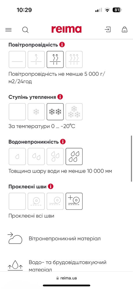 Зимова куртка reima розмір 116