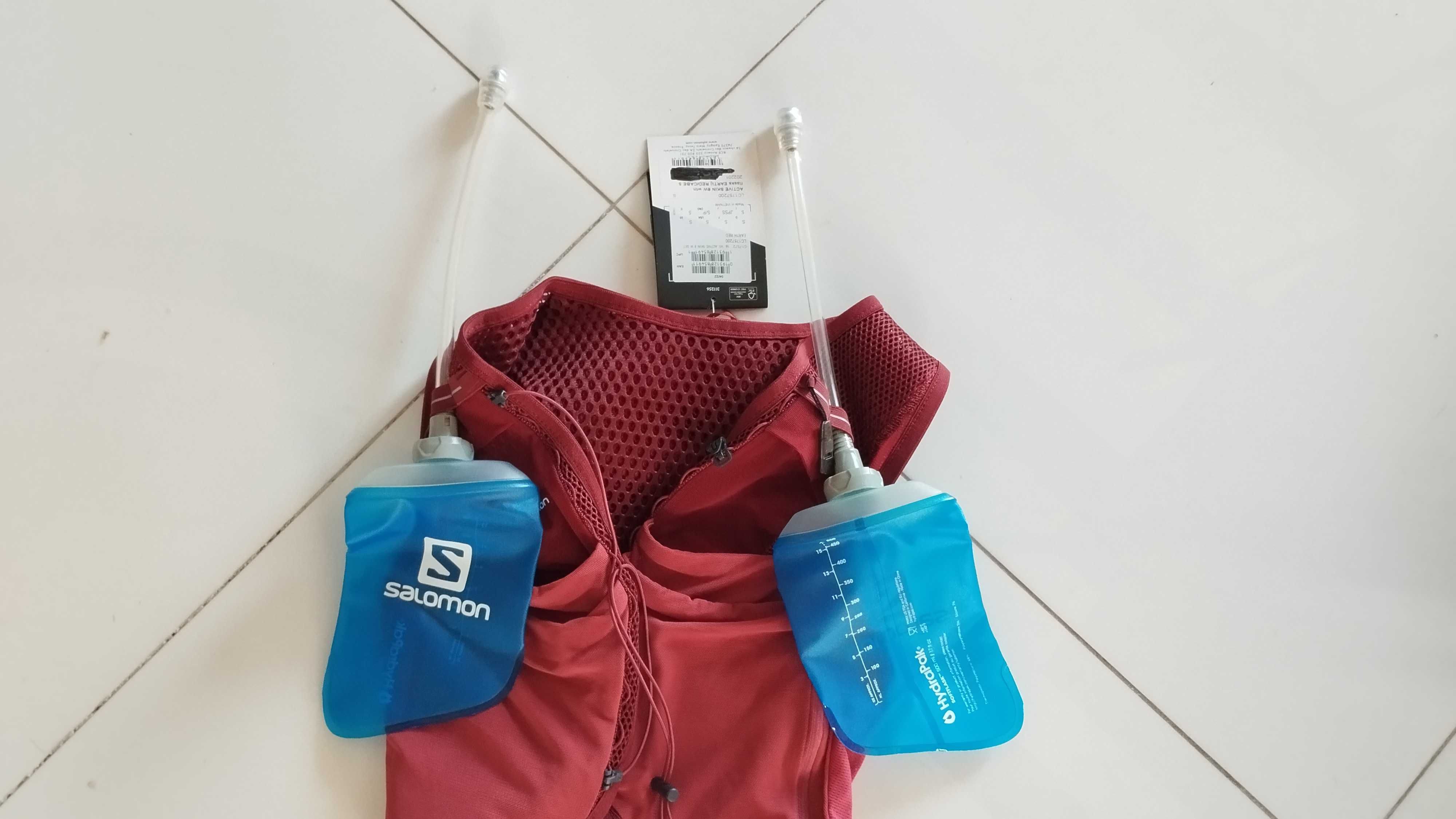 NOWA kamizelka biegowa Salomon Active Skin 8W - rozm. S + 2 flasks