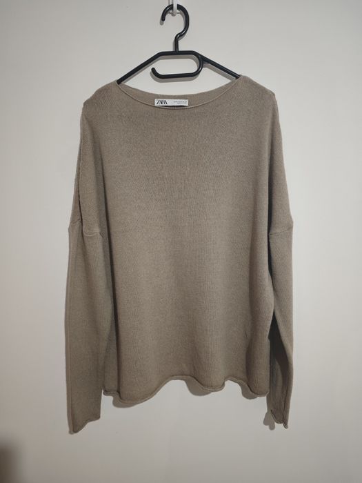 Beżowy sweter ZARA rozmiar M Klasyczny, minimalistyczny, luźny, viral