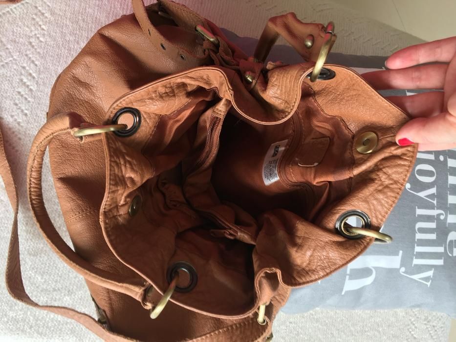 Torebka ASOS skóra naturalna camel karmel NOWA worek