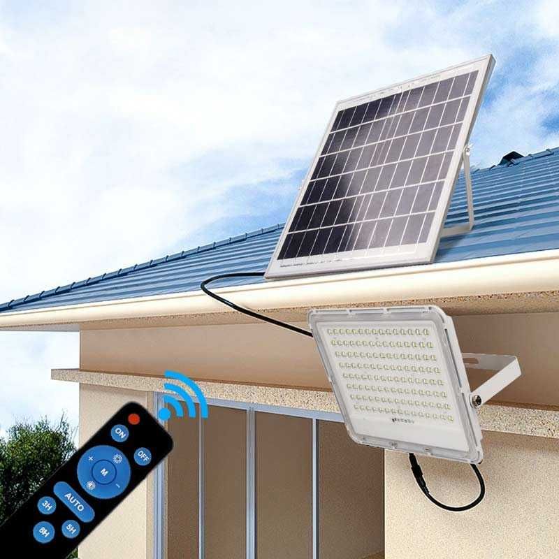 Projetor LED solar + painel solar 60W