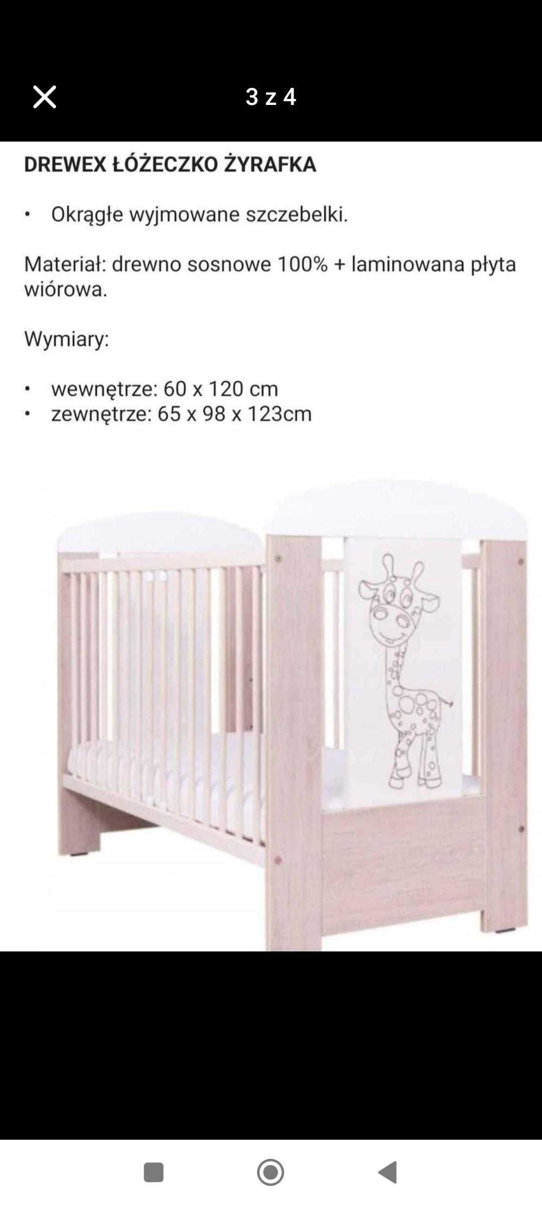 Łóżeczko dziecięce Drewex łóżeczko ŻYRAFA
