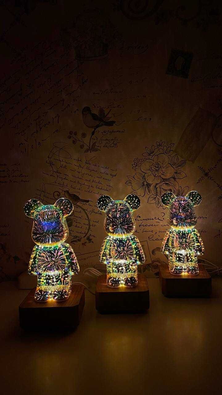 3D Ведмідь Нічник, Bearbrick, 3D bear fireworks ОПТ/ДРОП