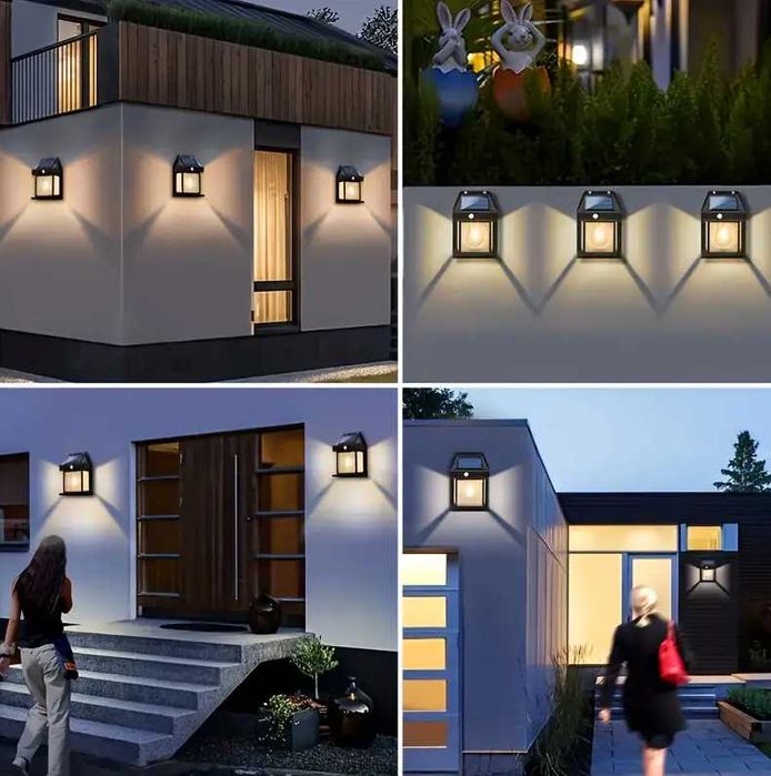 LAMPA Ścienna SOLARNA ŻARÓWKA Kinkiet LED Czujnik Ruchu i Zmierzchu