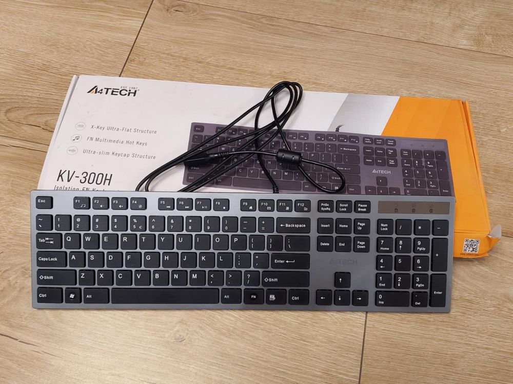 Klawiatura przewodowa A4Tech KV-300H z 2 portami USB szaro-czarny