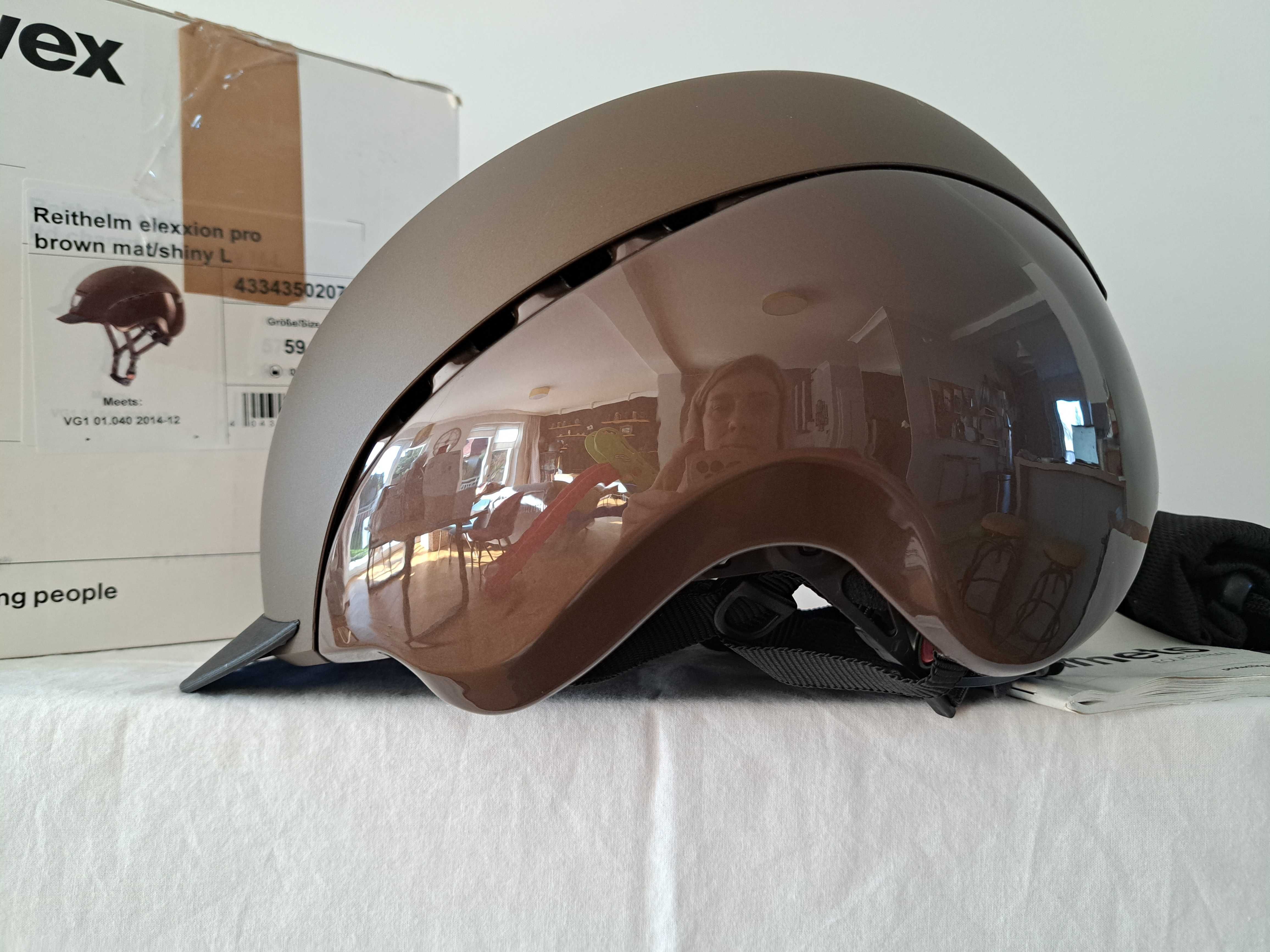 Kask jeździecki toczek Uvex Reithelm Elexxion Pro Brown L 59cm