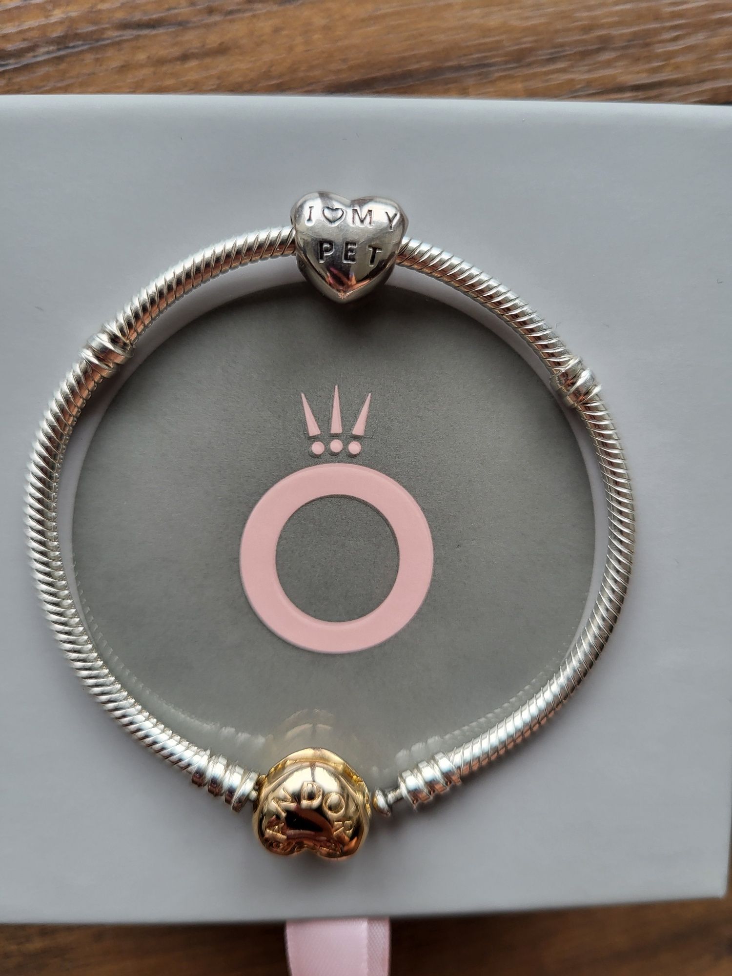 Charms psia łapka serce serduszko Srebro 925