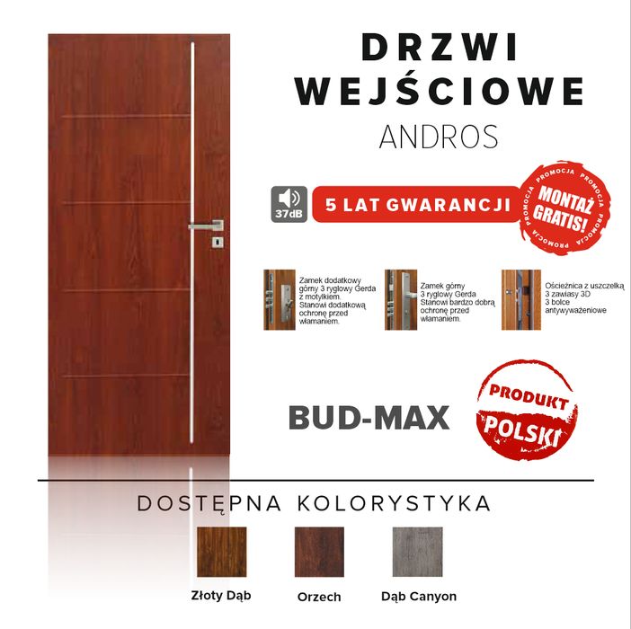 Drzwi wejściowe antywłamaniowe do bloku i domów.