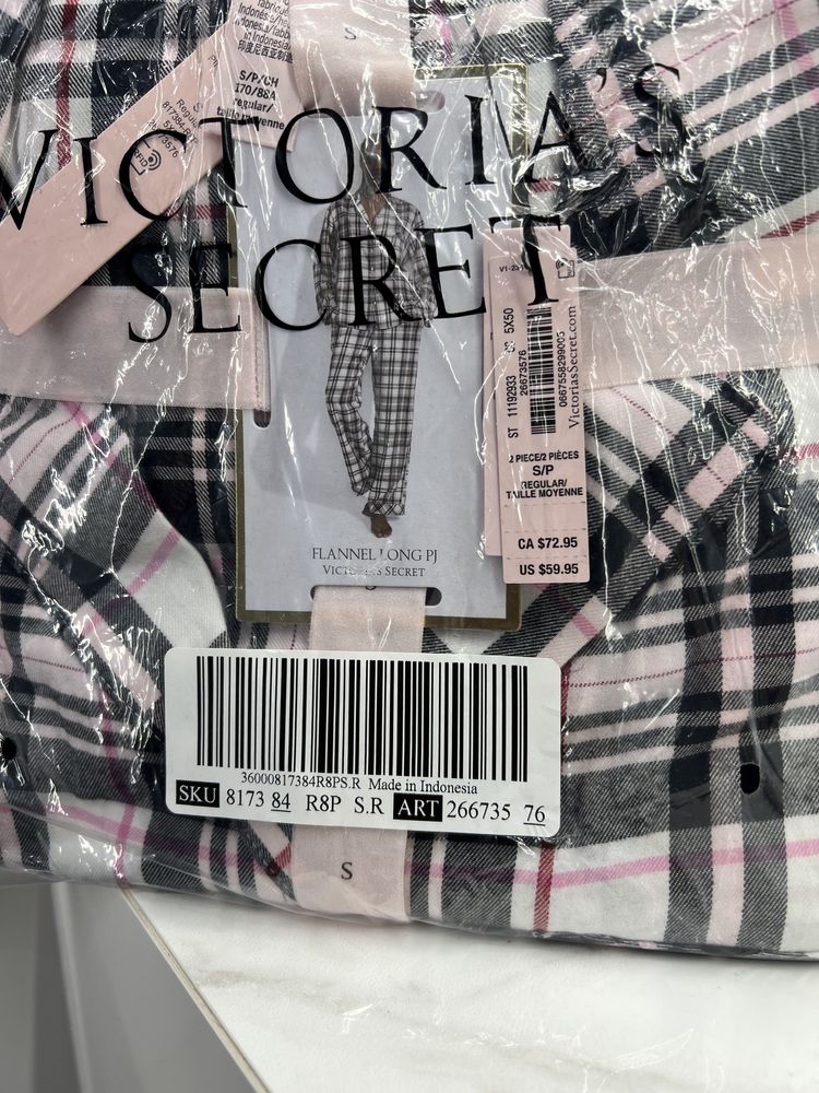 Піжама фланель victoria secret XS S оригінал flannel вікторія сікрет