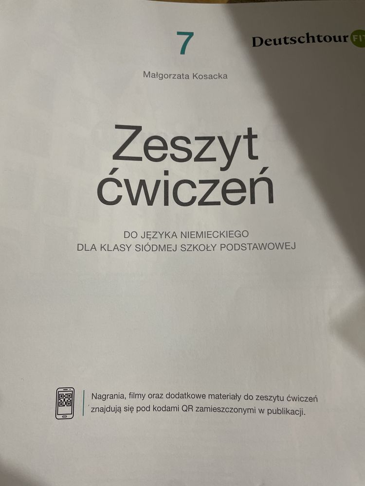 Zeszyt ćwiczeń do języka niemieckiego podręcznik dla 7 klasy