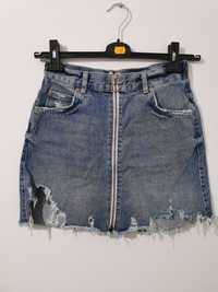 Spódnica dżinsowa spódniczka jeansowa gina tricot S 36 100% bawełna