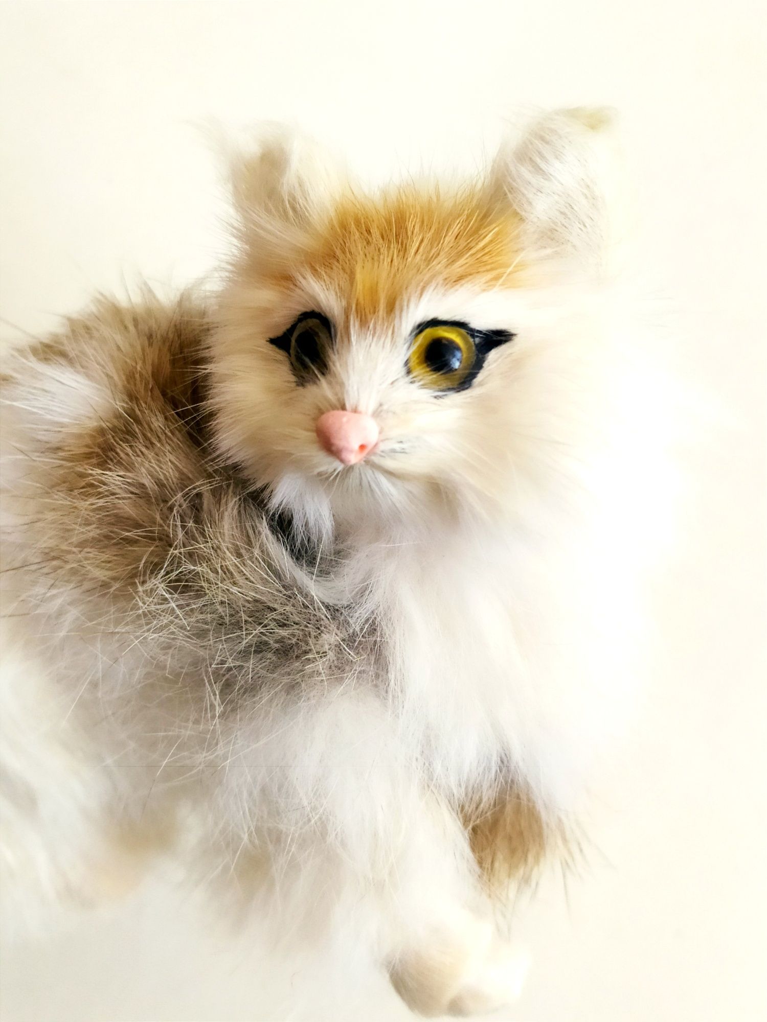 Фигурка кошка кошечка из меха статуэтка кота кошка из меха фигура кот