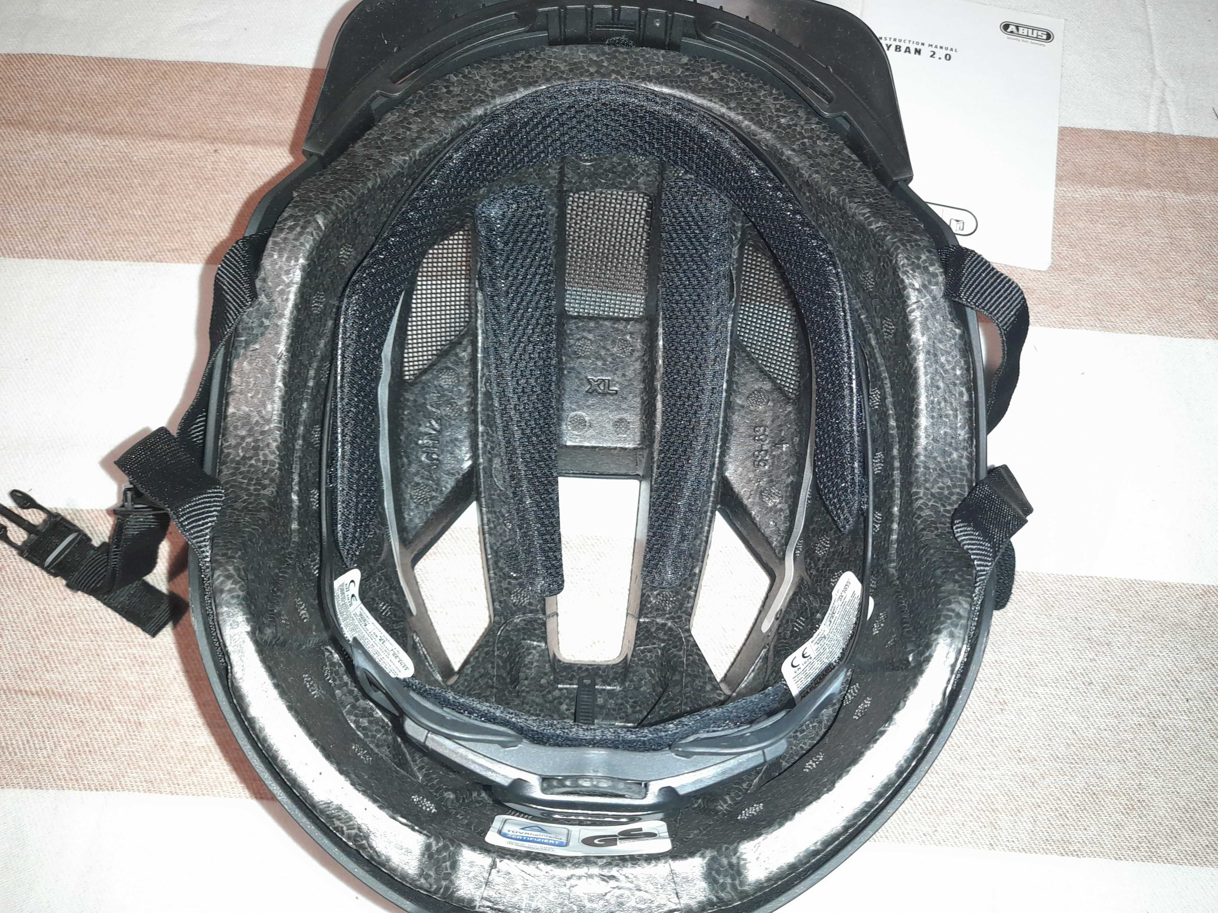 Kask rowerowy Abus Hyban 2.0 XL 58-63 cm Velvet Black z Lampką LED