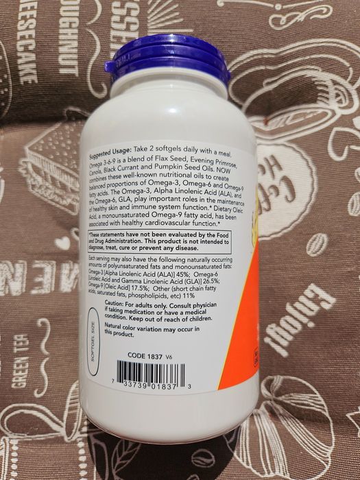 Now Foods омега-3-6-9 omega 3 6 9 олія льону примули гарбуза 100 250