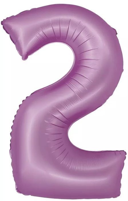 Balon foliowy. Cyfra 2, lawendowy (76 cm). Godan