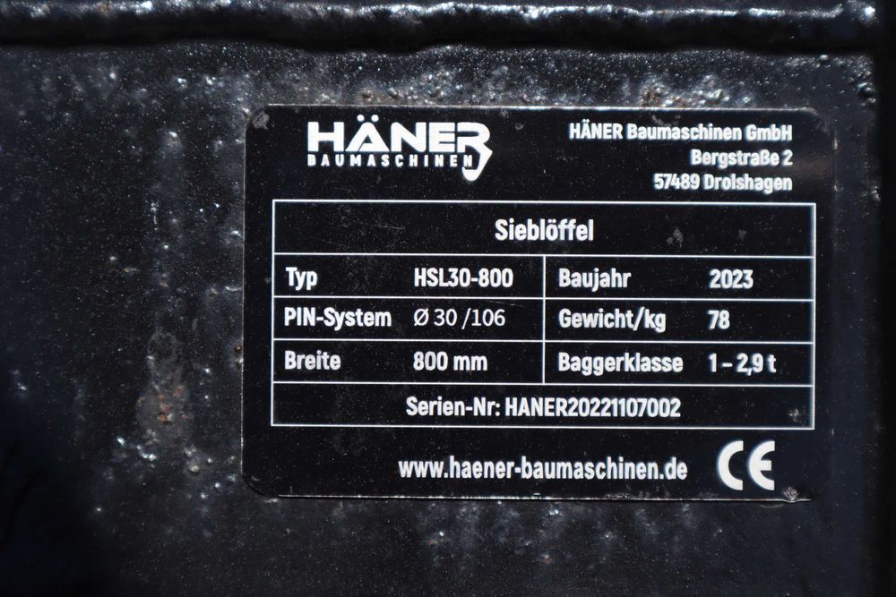 Balde Grelhas Ø 30 / 800 / 1- 2,9 t