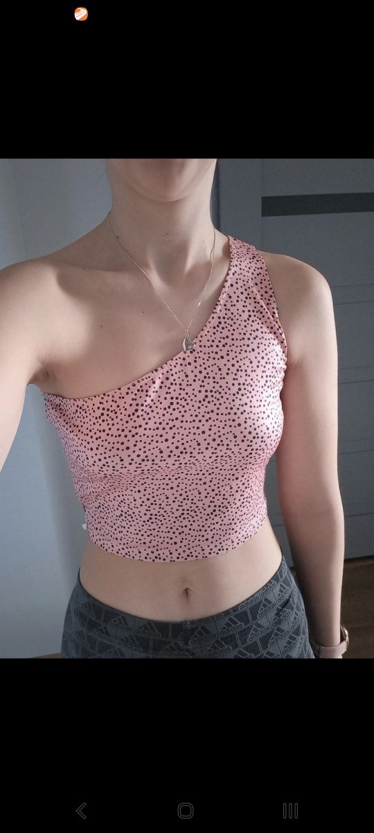 Crop top na jedno ramię rozmiar S