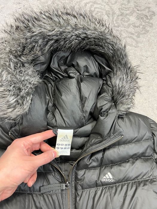 Puchowa Zimowa Kurtka Adidas Avant Garde Vintage Y2K Z Futerkiem swag