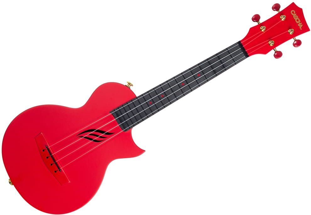 Cascha Ukulele Carbon Fibre Red Set – ukulele z włókna węglowego