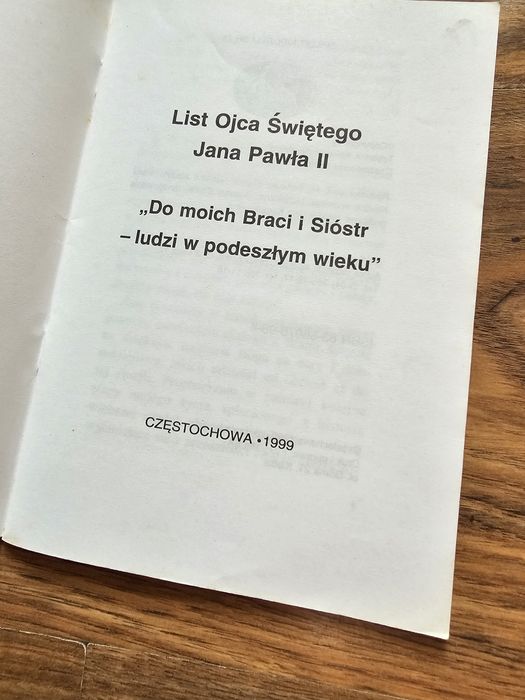 List Ojca Świętego rok 1999 za 5 zł