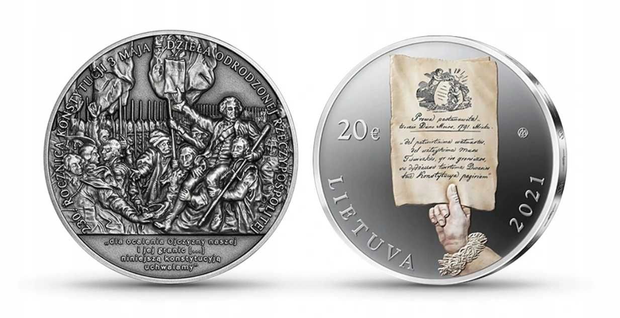 50 zł + 20 euro 230 rocznica Konstytucji 3 Maja Polska Litwa