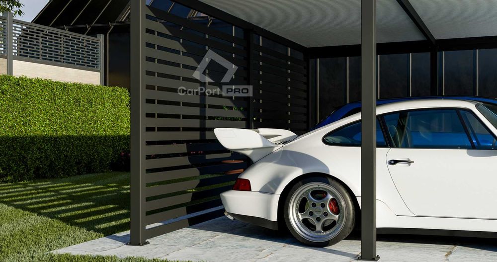 CarPort PREMIUM - wiata samochodowa 6x5,5 - antracyt  CP107