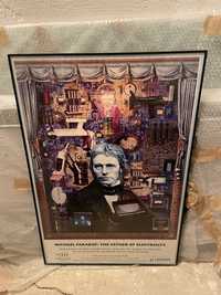 Cartaz exposição Faraday emoldurado