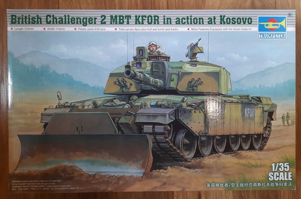 Model British Challenger 2 MBT KFOR in action at Kosovo
