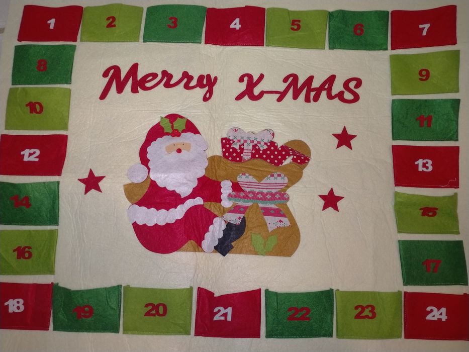 Адвент календар новорічний різдвяний з фетру