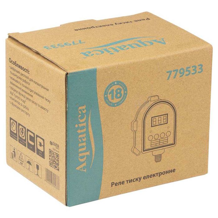 Реле тиску електронне  AQUATICA 1.1кВт Ø¼ (779533)